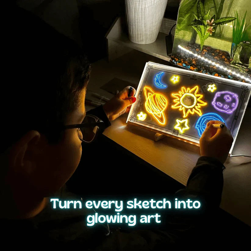 🎨 LED Drawing Board with 13 Color Effects ✨ Fun Neon Art for Kids 🌈