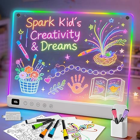 🎨 LED Drawing Board with 13 Color Effects ✨ Fun Neon Art for Kids 🌈