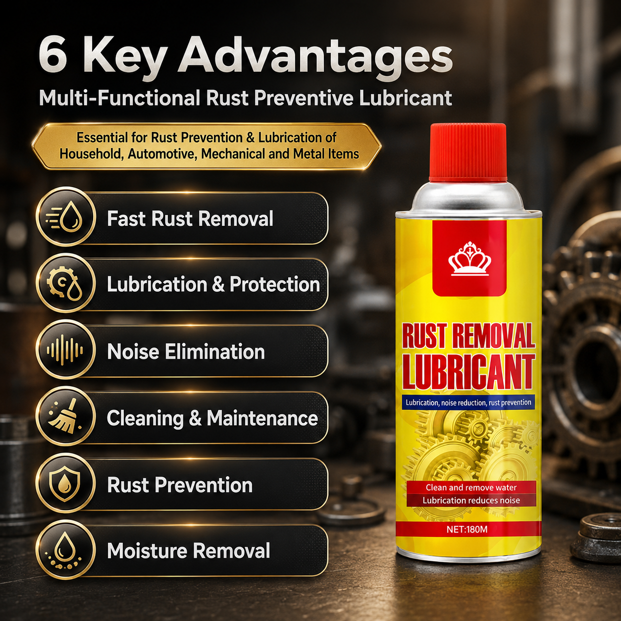Anti-Rust Lubricant Spray & Rust Remover