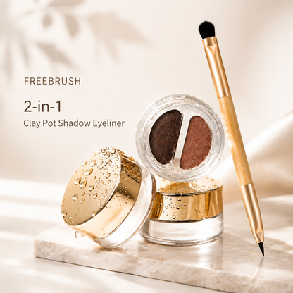 2-in-1 Clay Pot Shadow Eyeliner + Free Double-Ended Brush