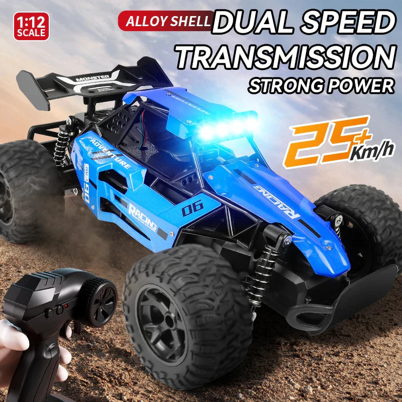 2WD 1:12 RC Car 2.4G LED lights in four colors Alloy High-Speed Car Off-road Remotes Controls Climbing Vehicle Outdoors Cars Toy