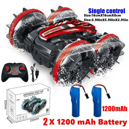 Amphibious RC Car Remote Control Stunt Car Vehicle Double-sided Flip Radio 4WD Drift Off Road Outdoor Toys for Boy Children Gift
