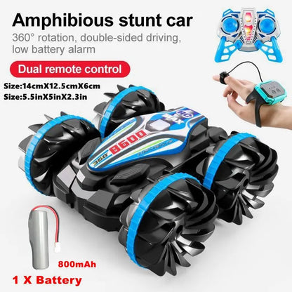 Amphibious RC Car Remote Control Stunt Car Vehicle Double-sided Flip Radio 4WD Drift Off Road Outdoor Toys for Boy Children Gift