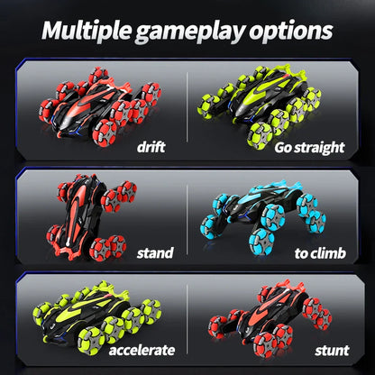 Children's charging remote control car toy boy induction climbing car eight-wheel spray swing arm stunt deformation car