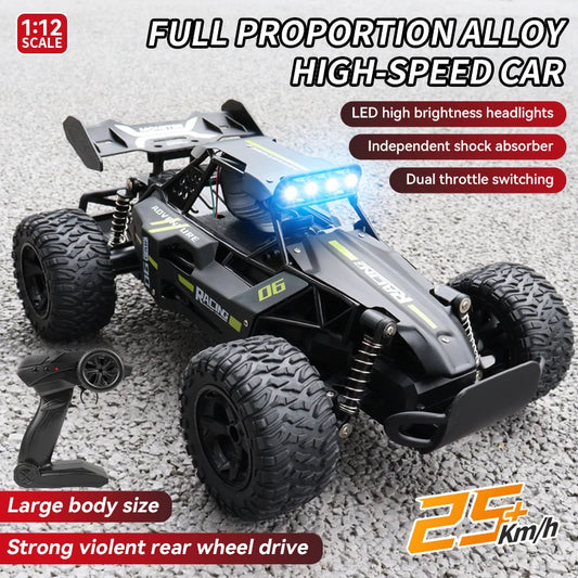 2WD 1:12 RC Car 2.4G LED lights in four colors Alloy High-Speed Car Off-road Remotes Controls Climbing Vehicle Outdoors Cars Toy