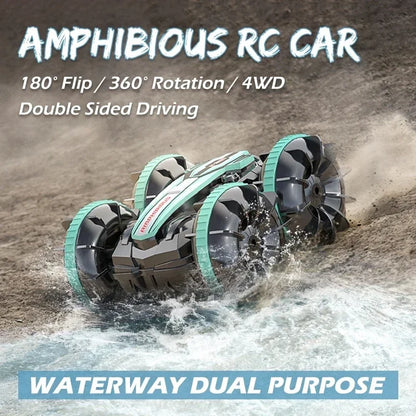 Amphibious RC Car Remote Control Stunt Car Vehicle Double-sided Flip Radio 4WD Drift Off Road Outdoor Toys for Boy Children Gift