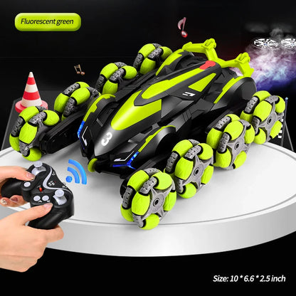Children's charging remote control car toy boy induction climbing car eight-wheel spray swing arm stunt deformation car