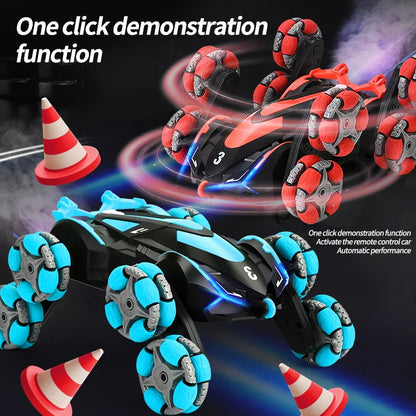 Children's charging remote control car toy boy induction climbing car eight-wheel spray swing arm stunt deformation car