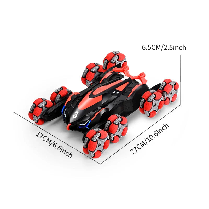 Children's charging remote control car toy boy induction climbing car eight-wheel spray swing arm stunt deformation car