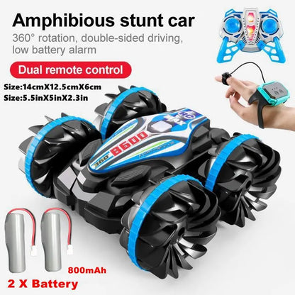 Amphibious RC Car Remote Control Stunt Car Vehicle Double-sided Flip Radio 4WD Drift Off Road Outdoor Toys for Boy Children Gift