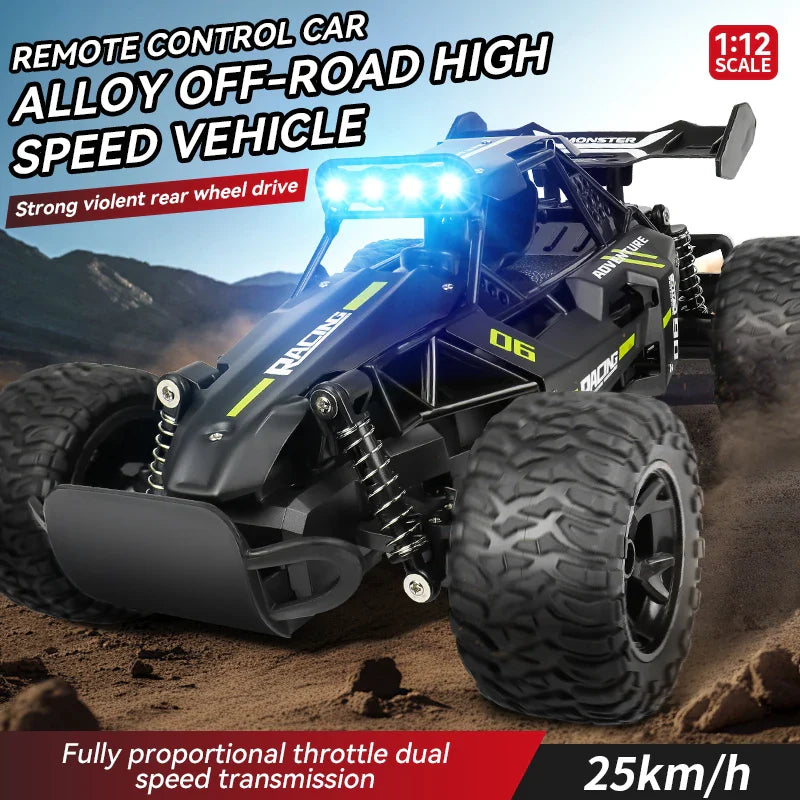 2WD 1:12 RC Car 2.4G LED lights in four colors Alloy High-Speed Car Off-road Remotes Controls Climbing Vehicle Outdoors Cars Toy