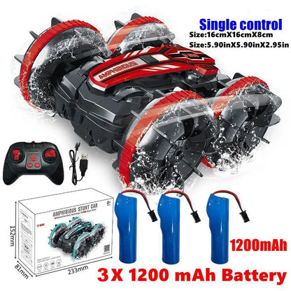 Amphibious RC Car Remote Control Stunt Car Vehicle Double-sided Flip Radio 4WD Drift Off Road Outdoor Toys for Boy Children Gift