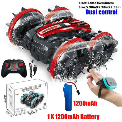 Amphibious RC Car Remote Control Stunt Car Vehicle Double-sided Flip Radio 4WD Drift Off Road Outdoor Toys for Boy Children Gift