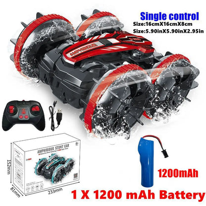 Amphibious RC Car Remote Control Stunt Car Vehicle Double-sided Flip Radio 4WD Drift Off Road Outdoor Toys for Boy Children Gift