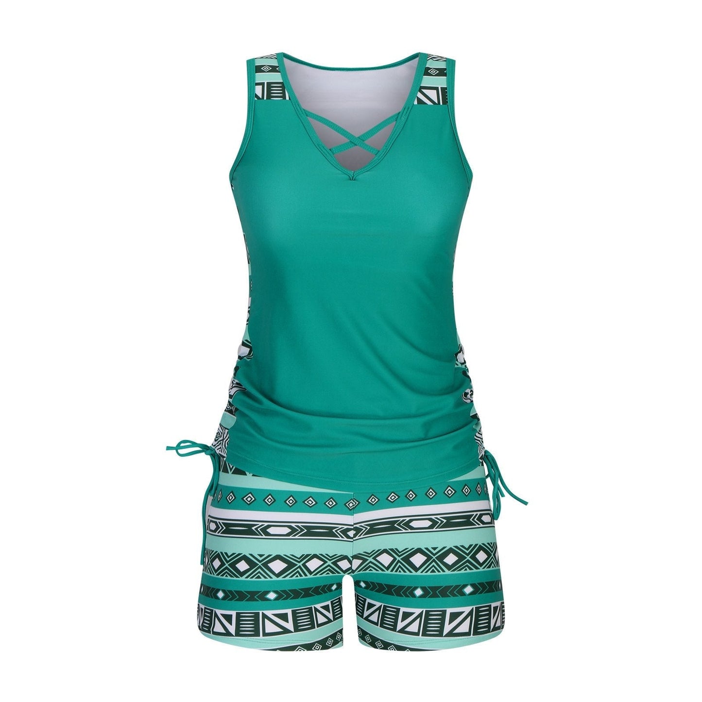 ⏰LAST DAY 60% OFF -Miraclesuit Women's Tummy Control Tankini Set with Built-In Bra – Flattering Boho Swimwear with Shorts🔥 Buy 2 Free Shipping